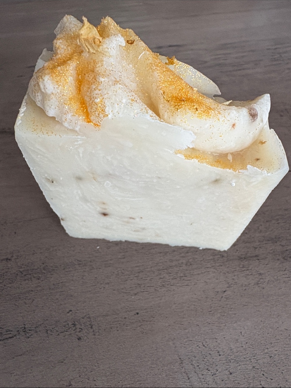 Handmade Coconut Tallow Cream Soap Bar with Gold Dusting 5.20 oz.